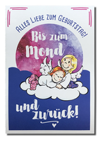 Schutzengel-Glückwunschkarte „Bis zum Mond und zurück“ ErfolgA