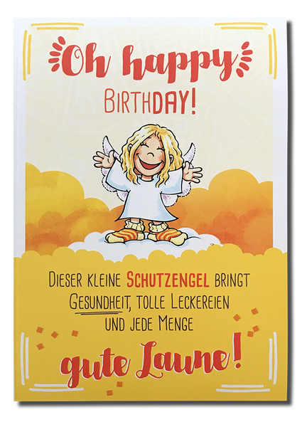 Schutzengel-Glückwunschkarte „Oh happy birthday!“