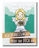 Polaroid-Postkarte „Dein Schutzengel passt auf Dich auf!“