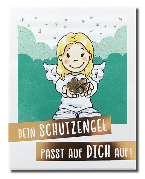 Polaroid-Postkarte „Dein Schutzengel passt auf Dich auf!“