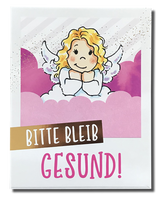 Polaroid-Postkarte „Bitte bleib gesund“