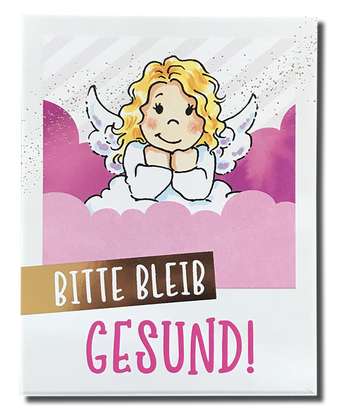 Polaroid-Postkarte „Bitte bleib gesund“